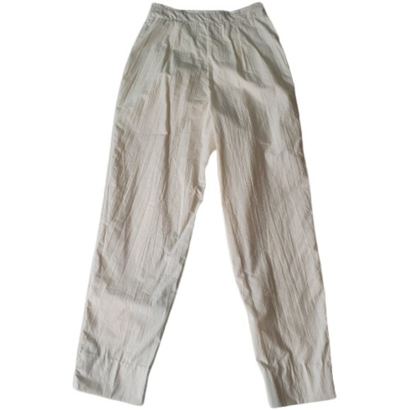 NEW Size 8 L29" Vintage High Waist Cream Speckled Trousers - Picture 6 of 10